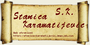 Stanica Karamatijević vizit kartica